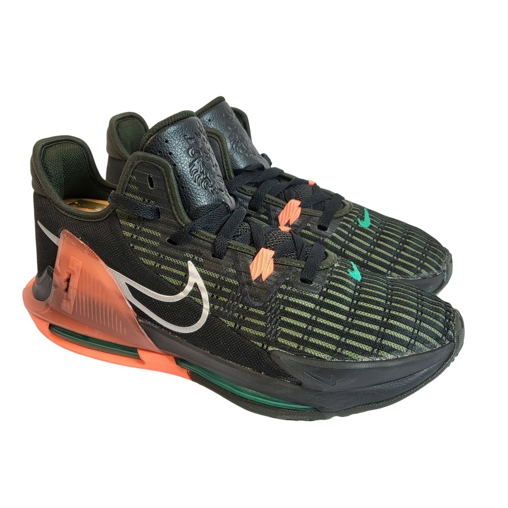 Nike LeBron Witness 6 VI Green Orange Mens Size 9.5 Basketball Shoes CZ4052-001 - Picture 1 of 11
